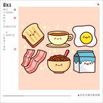 手绘卡通可爱早餐