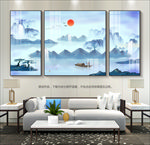 水墨山水装饰画无框画挂画