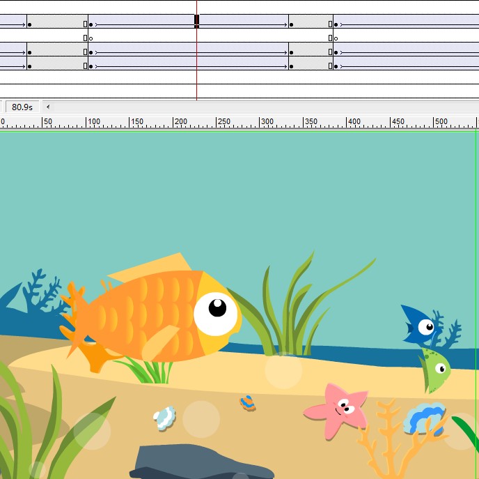 一段大鱼吃小鱼的海底动画96秒