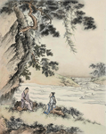 古典山水石墨中式装饰画