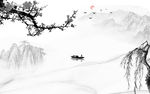别墅新灰色山水画 tif分层