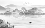 最新山水灰色画 tif分层