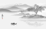 现代新山水灰色画 tif分层