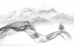 意境新山水灰色画 tif分层