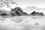 中式新山水灰色画 tif分层