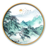 圆形画 国画风景画