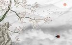旭日东升爵士白新中式兰花背景墙