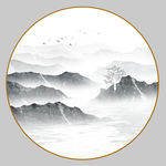 圆形山水画