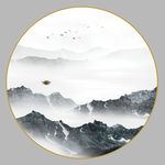 圆形山水画