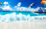 海边背景墙