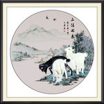 三羊开泰国画