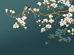 中式典雅手绘花鸟图图片