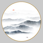 圆形山水画
