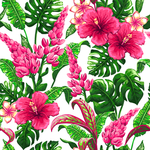 手绘花 数码印花 小红花