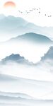 中式新风景玄关画 tif分层