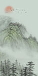 高级现代玄关山水 tif分层
