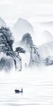 新中式现代玄关山水 tif分层