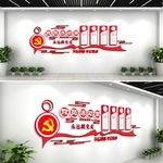 党政党建文化墙党员活动室