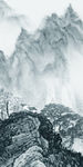 蓝色山水玄关背景 tif分层