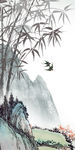 竹子玄关画山水 TIF分层