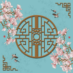 新中式玉兰花吊顶图