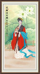 荷花仕女图