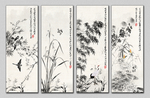 水墨梅兰竹菊