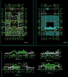 单层四合院住宅建筑平立面CAD