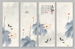 九鱼图荷花