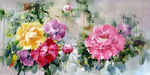 牡丹花油画