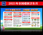 2021爱国卫生月主题展板