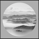 圆形山水画
