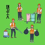 卡通环卫工人