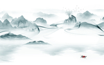 简约山水背景墙画 TIF分层