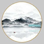 圆形山水画