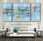 晶瓷画抽象山水画客厅装饰画挂画