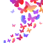 彩色蝴蝶花鸟昆虫图案素材矢量
