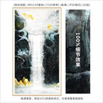 山水瀑布 玄关画 装饰画 油画