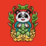 手绘卡通国潮熊猫插画