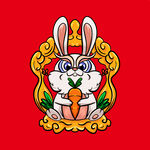 手绘国潮中秋兔子插画