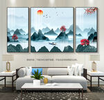 意境山水装饰画沙发背景画挂画