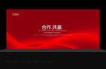 红色展板 红色背景 红色科技