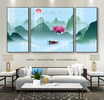 意境山水画水墨装饰画无框画