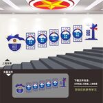 公安局派出所楼梯楼道文化墙