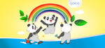 小熊猫看彩虹油漆包装海报