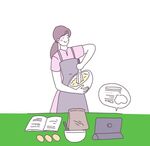 卡通美女厨师