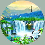 圆形山水画