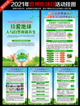 2021年世界地球日展板挂图
