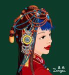 藏族少数民族头像饰品素材海报