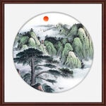 迎客松山水画